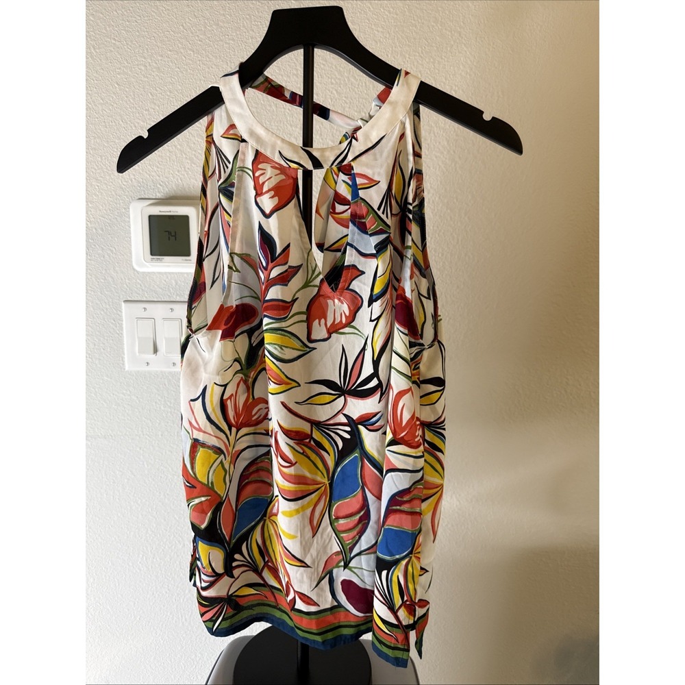 New York & Company 7th Ave Design Studio Floral Multicolored Blouse Size S